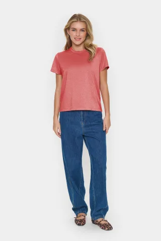 T-shirt Gerade Passform Flame Scarlet red
