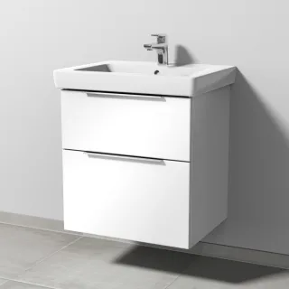 Sanipa 3way Waschtischunterbau zu Villeroy & Boch Subway 2.0 Waschtisch mit 2 Auszügen, Weiß-Glanz UF61278