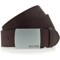 MUSTANG Koppelgürtel "Randy" Rindleder mit Pull-Up Effekt, Logo auf der Koppelschließe, 4 cm
