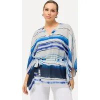 Ulla Popken Tunika Chiffon-Tunika oversized V-Ausschnitt 3/4-Arm