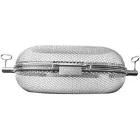PROREGAL® Grillspieß Drehspieß Korb, Rund, Edelstahl, Feinmaschig, damit kann auch kleines Grillgut verwendet werden