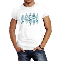 Neverless Print-Shirt Herren T-Shirt Aloha Surf Boards Hawaii Surfing Summer Slim Fit mit Print