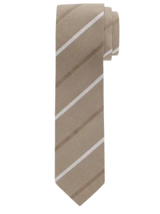 OLYMP - Gestreifte Business-Krawatte beige