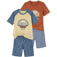 vertbaudet Schlafanzug kurze Jungen Schlafanzüge SUMMER SURF 2er-Pack