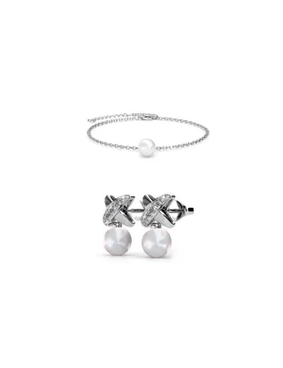 Chris Pearl Crystal Set - Silber und Kristall