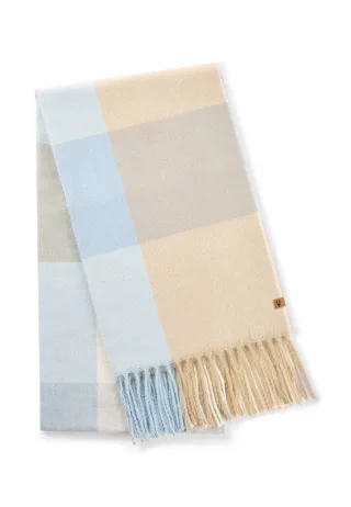camel active - Gewebter Schal mit Karomuster soft blue check - Gr. - OS