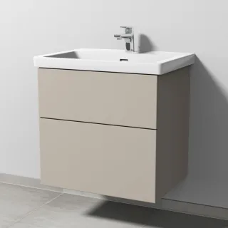Sanipa 3way Waschtischunterbau zu Villeroy & Boch Subway 3.0 Waschtisch mit 2 Auszügen, Kaschmir-Mat SP8471U