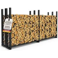 LAWA Living and Lifestyle Kaminholzregal mit Abdeckplane aus Metall 2er SET verzinkt Brennholzregal für aussen, BxTxH:223.00x50.00x115.00 cm, verzinkt, wetterfest