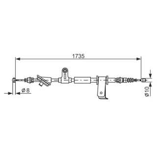 Bosch Handbremsseil hinten rechts Alfa Romeo 159