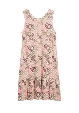 s.Oliver - Kleid rot/mehrfarbig/beige - Gr. - 46