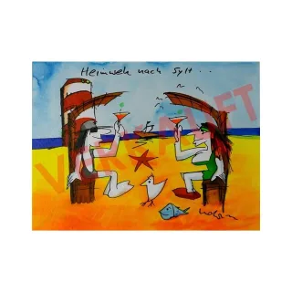 Udo Lindenberg Original Aquarell 2015 "Heimweh nach Sylt" ca. 72 x...