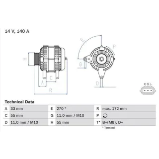 Bosch Lichtmaschine 140A Suzuki Grand Vitara 2 1,9