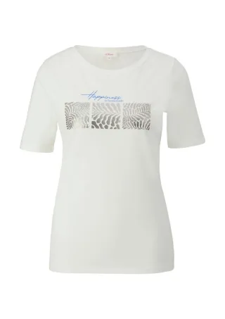s.Oliver Red Label - T-Shirt mit Frontprint weiß - Gr. - 44