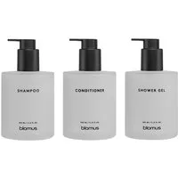 blomus Seifenspender Glasflaschen 3er Set -KIREI- Shampoo, Duschgel & Conditioner Spender, (3er-Set, 3-tlg), Stilvolle Glasflasche, Nachhaltig, inkl. Wandhalterung, Bad