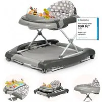 Bronea Lauflernhilfe 4-in-1 Lauflernwagen Gehfrei Baby Schaukel Lauflernhilfe Babywalker, Abnehmbares Spielpaneel - Wippfunktion - Leise gummierte Reifen