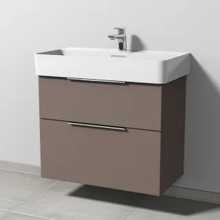 Sanipa 3way Waschtischunterbau zu Laufen VAL Waschtisch mit 2 Auszügen, Taupe-Matt UP8231T
