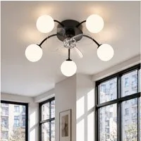ZMH Deckenventilator mit Beleuchtung G9 - Leise Deckenleuchte Mit Ventilator, Fernbedienung 6 Geschwindigkeiten Timer Schlafzimmer Lampe
