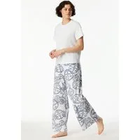 Schiesser Pyjamahose Mix + Relax seitliche Taschen, weites Bein, Baumwolle, Bindekordel