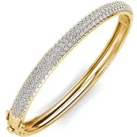 ROUGEMONT Armreif Funkelnder Zirkonia Damen Amreif Hypoallergen 18K Vergoldung 6mm, Funkelnder Damen Armreif