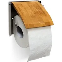 relaxdays Toilettenpapierhalter Bambus