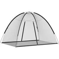 vidaXL Moskitonetz Moskito-Netzzelt Mongolisch 220 Schwarz 200x150x140 cm