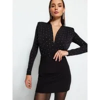 Trendyol Shirtbody (1-tlg) Drapiert/gerafft