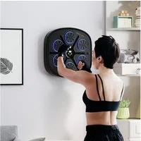SPORTNOW Boxsack Music Boxing Machine mit LED-Leuchten, Musik (Wandmontage Boxziel, 1-tlg., elektronische Bluetooth Boxmaschine), für Erwachsene, Heimübungen, Schwarz