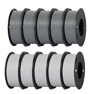 KINGROON PETG 3D Printer Filament 10kg 1.75mm White/Grey High Strength Easy to Print Eco-Friendly No Bubbles Smooth Prin