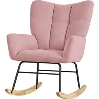 ML-DESIGN Schaukelstuhl Schaukelsessel Ohrenstuhl Relaxsessel Akzentstuhl Schwingstuhl Sessel (1 St), Stillsessel ideal für Wohn- & Babyzimmer Schwingsessel Frottee-Optik