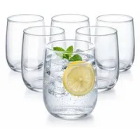 BigDean Glas Gläser Set 6 Stück 320 ml Trinkgläser Wassergläser Saftgläser, 6-tlg., Glas, Elegant, Schlicht, Spülmaschinenfest, Pflegeleicht