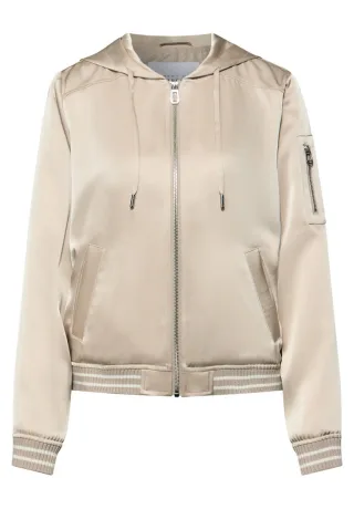 Street One Studio - Hoodie Satin Blouson beige - Gr. - 38