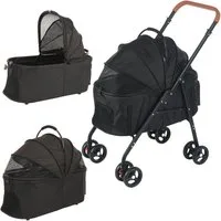 oyajia Hundebuggy Kinderwagen für Hunde und Katzen 4 Rädern,klappbar, (Kinderwagen für kleine Haustiere,für Mittelgroße und kleine Hunde), Outdoor-Reise-Tierfalt-Kinderwagen, Atmungsaktives und Sichtbares Netz