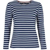 modAS Langarmshirt Damen Bretonisches Streifenshirt 25904 Langarm - Sweatshirt gestreift Shirt gestreift aus Baumwolle, Rundhalsausschnitt, femininer Schnitt