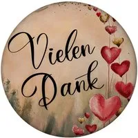 speecheese Magnet Vielen Dank mit Herzen - Magnet rund