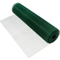 ECD Germany Volierendraht Drahtgitter Stahl verzinkt Maschendraht 4-Eck Drahtzaun Schweißgitter, (1-St), Grün Maschendrahtzaun 1x10 m Maschengröße 12x12mm Drahtstärke 0,7 mm