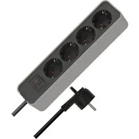 Brennenstuhl Steckdosenleiste 4-fach mit Schalter, Flachstecker und 1,4m Kabel Steckdosenleiste 4-fach (Kabellänge 1.4 m)