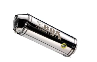 Sport Auspuff BOS Midget Edelstahl poliert für Suzuki GSX-R 600 / 750 Bj. 2011-2016 Typ: C3/C4 +ABE