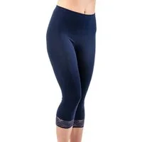 HERMKO Leggings 5722 ¾ l ang mit Spitze, Bio-Baumwolle/Elastan mit Umschlagbund