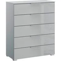 rauch Schubkastenkommode Kommode Sideboard Wäscheschrank Schrank SKAT MERIDIAN (inkl. SOFT-CLOSE-FUNKTION), mit 5 Schubladen mit Glasfront in elegantem Design MADE IN GERMANY