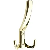 SO-TECH® Garderobenhaken JULIE STRONG - extra stabile Ausführung - Lochabstand 32 mm (1 St), Variante lang, Höhe 145,5 mm, Messingoptik