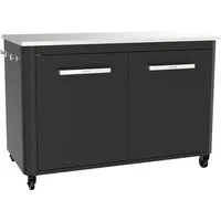 COZZE Outdoor-Küche Outdoor-Arbeitstisch, Schrank mit 4 Rollen, 90.5 x 127.4 x 67 cm, praktische Ergänzung für die moderne Außenküche dank Stauraum