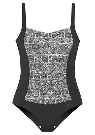 LASCANA - Badeanzug C black print - Gr. - 44C