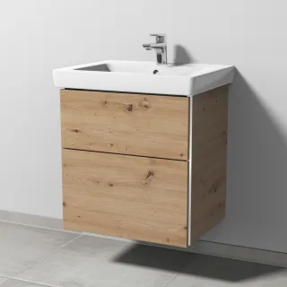 Sanipa 3way Waschtischunterbau zu Villeroy & Boch Subway 2.0 Waschtisch mit 2 Auszügen, Eiche Natura BR61285