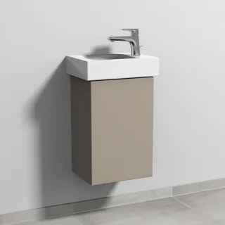 Sanipa 3way Waschtischunterbau zu Geberit iCon Waschtisch mit 1 Tür, Sandgrau-Matt SF65867
