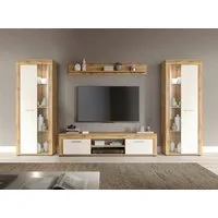 OTTO home Wohnwand AOSTA, Breite 310cm, 4-teilige Wohn-Kombination, (bestehend aus: 2x Vitrine, Lowboard, Wandboard), Wohnwand, Kombination, Anbauwand, Möbel Set, Schrankwand, Möbel Kombi