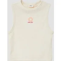 s.Oliver Muskelshirt T-Shirt Slim-Fit-Top aus Rippware mit Stickerei