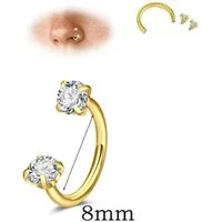 Karisma Schmuck Nasenpiercing Nasenstecker Chirurgenstahl 0,8mm mit 2mm/2,5mm, Zirkonia Stein