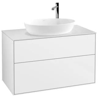 Villeroy und Boch Finion Waschtischunterschrank G88100GF 100x60,3cm, Emotion, Abdeckplatte white matt, Glossy white lacquer