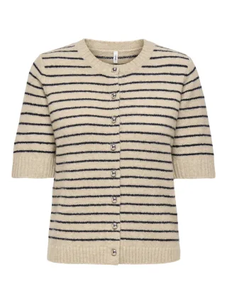 ONLY - ONLCHESTER LIFE SS STRIPE CARDI CC KNT Humus - Gr. - XS