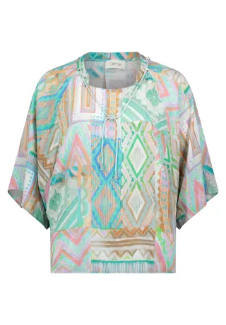CARTOON - Oversize-Bluse Grün/Violett - Gr. - 38